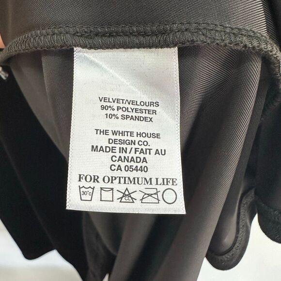 Sympli Women’s Savvy V Neck Black Velour Trapeze Dress - Picture 8 of 10